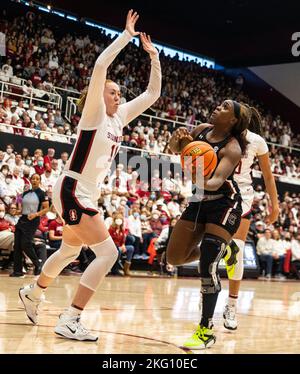 Maples Pavilion Stanford, CA. 20th Nov, 2022. CA, U.S.A. South Carolina guard Raven Johnson (25)goes to the basket during the NCAA Women's Basketball game between South Carolina Gamecocks and the Stanford Cardinal. South Carolina beat Stanford 76-71 in overtime at Maples Pavilion Stanford, CA. Thurman James /CSM/Alamy Live News Stock Photo