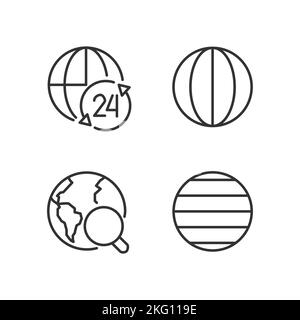 Geography pixel perfect linear icons set for dark, light mode Stock ...