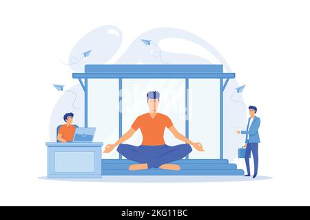 Business mentoring, coaching vector illustration. Corporate leadership, stress management, mentorship concept. flat vector modern illustration Stock Vector