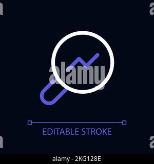 Analytic tool pixel perfect color linear ui icon for dark theme Stock Vector
