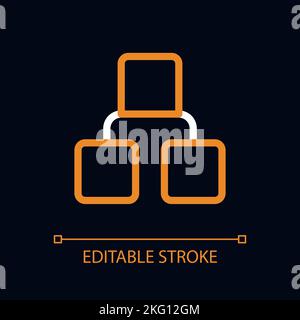 Infographic blocks pixel perfect color linear ui icon for dark theme Stock Vector