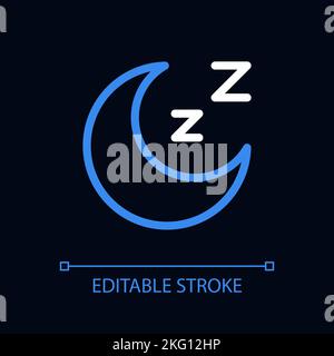 Sleep pixel perfect color linear ui icon for dark theme Stock Vector