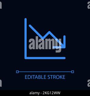 Diminution pixel perfect color linear ui icon for dark theme Stock Vector