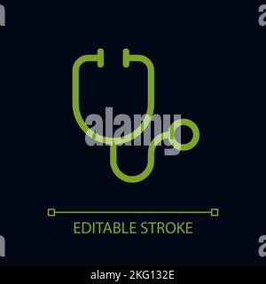 Stethoscope pixel perfect color linear ui icon for dark theme Stock Vector