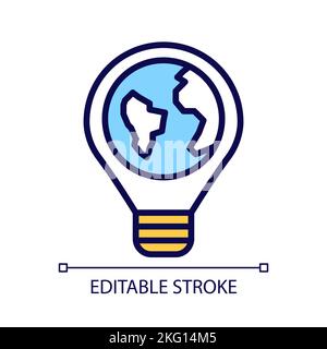 Global innovation pixel perfect RGB color icon Stock Vector