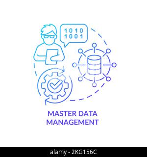 Master database management blue gradient concept icon Stock Vector