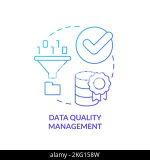 Data quality management blue gradient concept icon Stock Vector