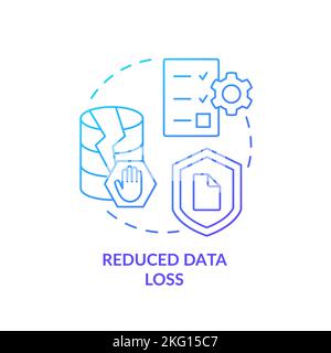 Reduced data loss blue gradient concept icon Stock Vector