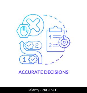 Accurate decisions blue gradient concept icon Stock Vector
