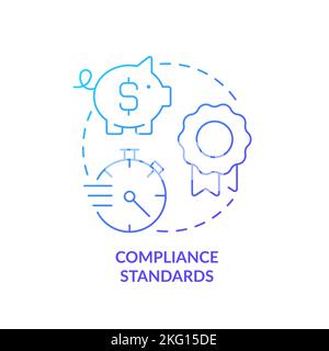 Compliance standards blue gradient concept icon Stock Vector