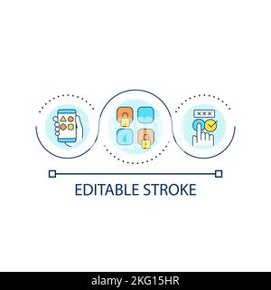 Use different password loop concept icon Stock Vector