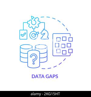 Data gaps blue gradient concept icon Stock Vector