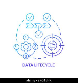 Data lifecycle blue gradient concept icon Stock Vector