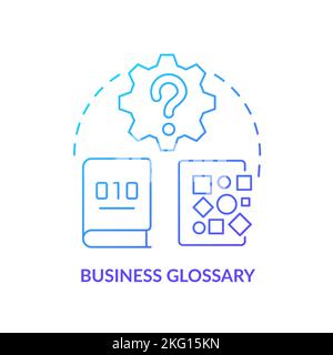Business glossary blue gradient icon Stock Vector
