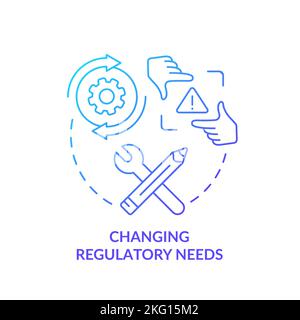 Changing regulatory needs blue gradient concept icon Stock Vector