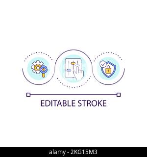 Optimize security loop concept icon Stock Vector