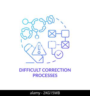 Difficult correction processes blue gradient concept icon Stock Vector