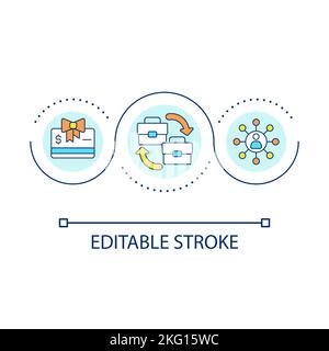 Partnership with other businesses loop concept icon Stock Vector