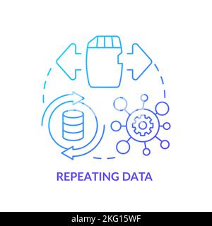 Repeating data blue gradient concept icon Stock Vector