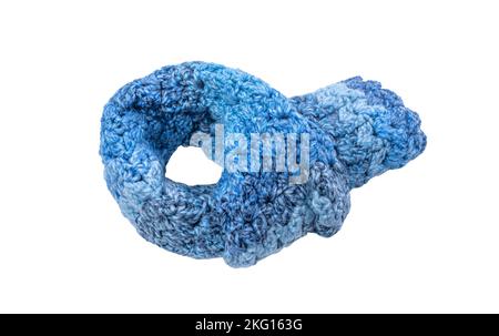 Warm winter scarf on a white background. Stock Photo