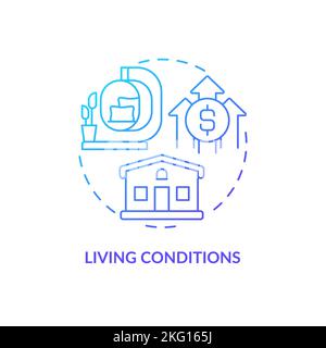 Living conditions blue gradient concept icon Stock Vector