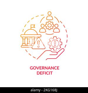 Governance deficit red gradient concept icon Stock Vector