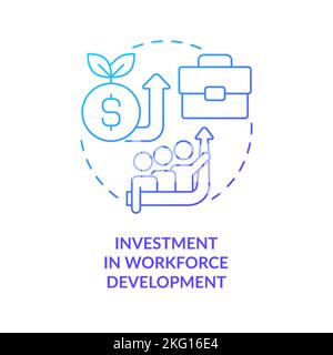 Investment in workforce development blue gradient concept icon Stock Vector