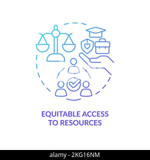 Equitable access to resources blue gradient concept icon Stock Vector