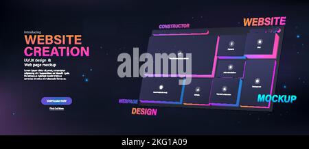 Creation of sites or app from ready-made mockups Stock Vector
