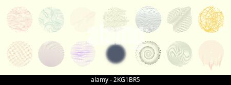 Universal round abstract geometric shapes and patterns Stock Vector
