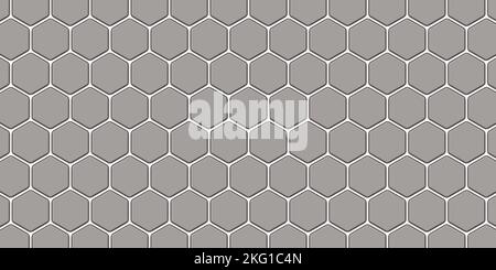 Gray white honeycomb mosaic. Realistic geometric mesh cells texture. Abstract white wallpaper with hexagon grid. Abstract pattern background, 3d rende Stock Photo