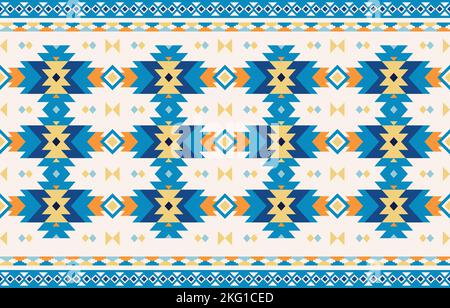 Vector seamless decorative ethnic pattern colorful geometric.American indian motifs. Design for background,carpet,wallpaper,clothing,wrapping,Batik, Stock Vector