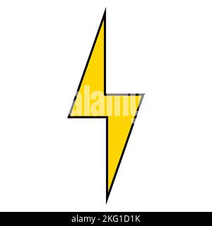 Lightning high voltage sign, electrical shock hazard warning risk power Stock Vector