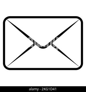 Mail icon letter envelope, message symbol, mailbox sms newsletter Stock Vector