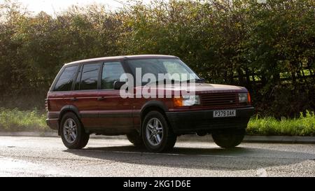 1996 classic red Range Rover Stock Photo