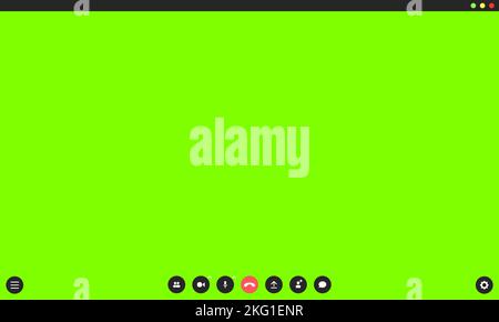 Start online conference concept. Video call app mockup Stock Vector