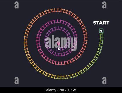 Train tracks spiral trail Stock Vector