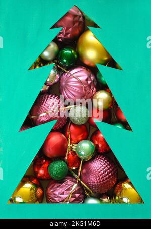 Christmas Tree and christmas balls,decoration, merry christmas Stock Photo