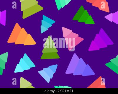 Colorful Christmas trees seamless pattern. Christmas and New Year tree pattern. Festive design for greeting cards, wrapping paper, banners and posters Stock Vector