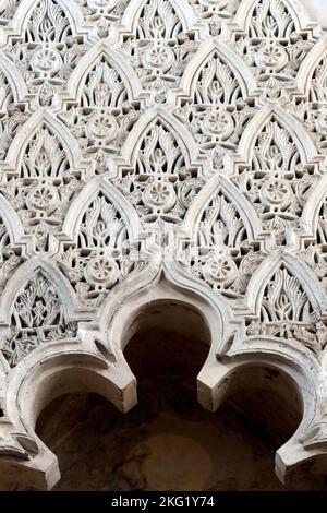 Decorative interior of the Synagogue of Cordoba.  Spain. Stock Photo