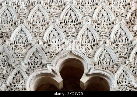 Decorative interior of the Synagogue of Cordoba.  Spain. Stock Photo