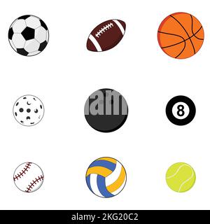 Sport balls on white background. Vector illustration Stock Vector Image ...