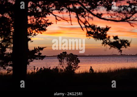 Sunrise looking out towards Watts Bay, Atlantic, Virginia, United ...