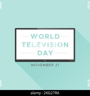 World Television Day. November 21. Vector illustration, flat design Stock Vector