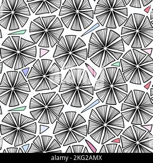 Abstract seamless pattern with doodle hand drawn flower Stock Vector