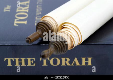 Small Torah scrolls and english Torah book with the the five books of