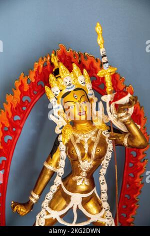 Vajrayogini statue in a buddhist temple in western France Stock Photo