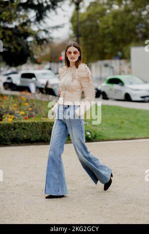 Street style, Ophelie Guillermand arriving at Zimmerman Spring Summer