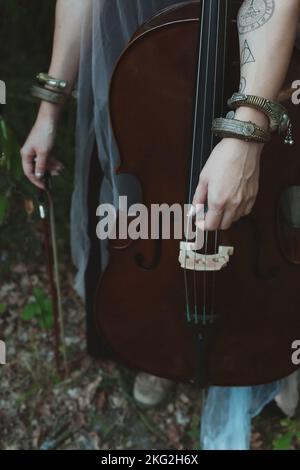Close up violoncello concept photo Stock Photo