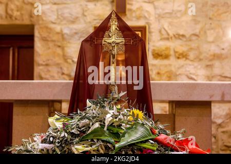 Good Friday celebration in Our Lady maronite church, Bdadoun, Lebanon Stock Photo